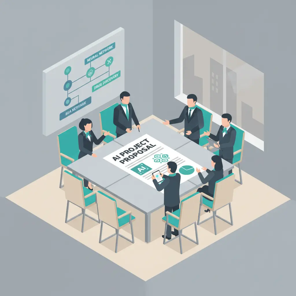 A group of people sitting around a conference table discussing a project.