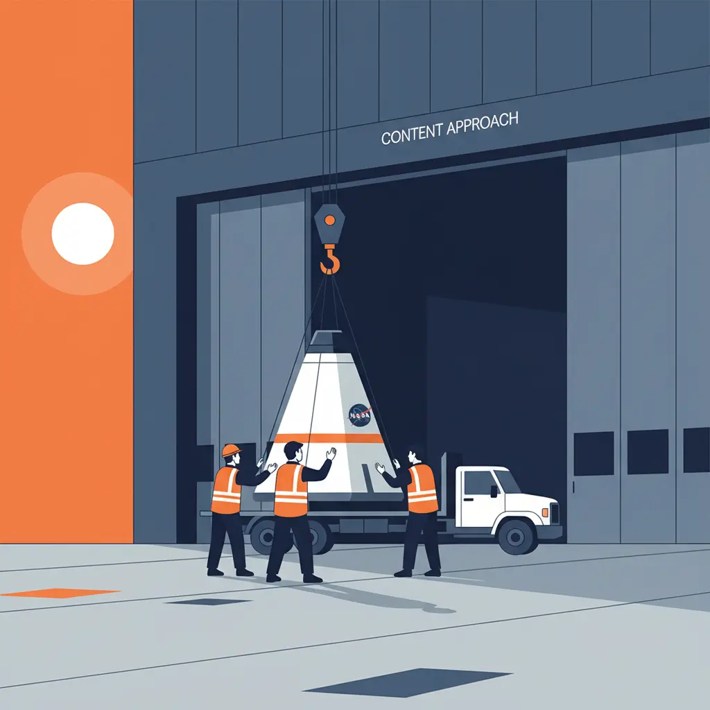 An illustration of two astronauts in a flight simulator practicing docking procedures.