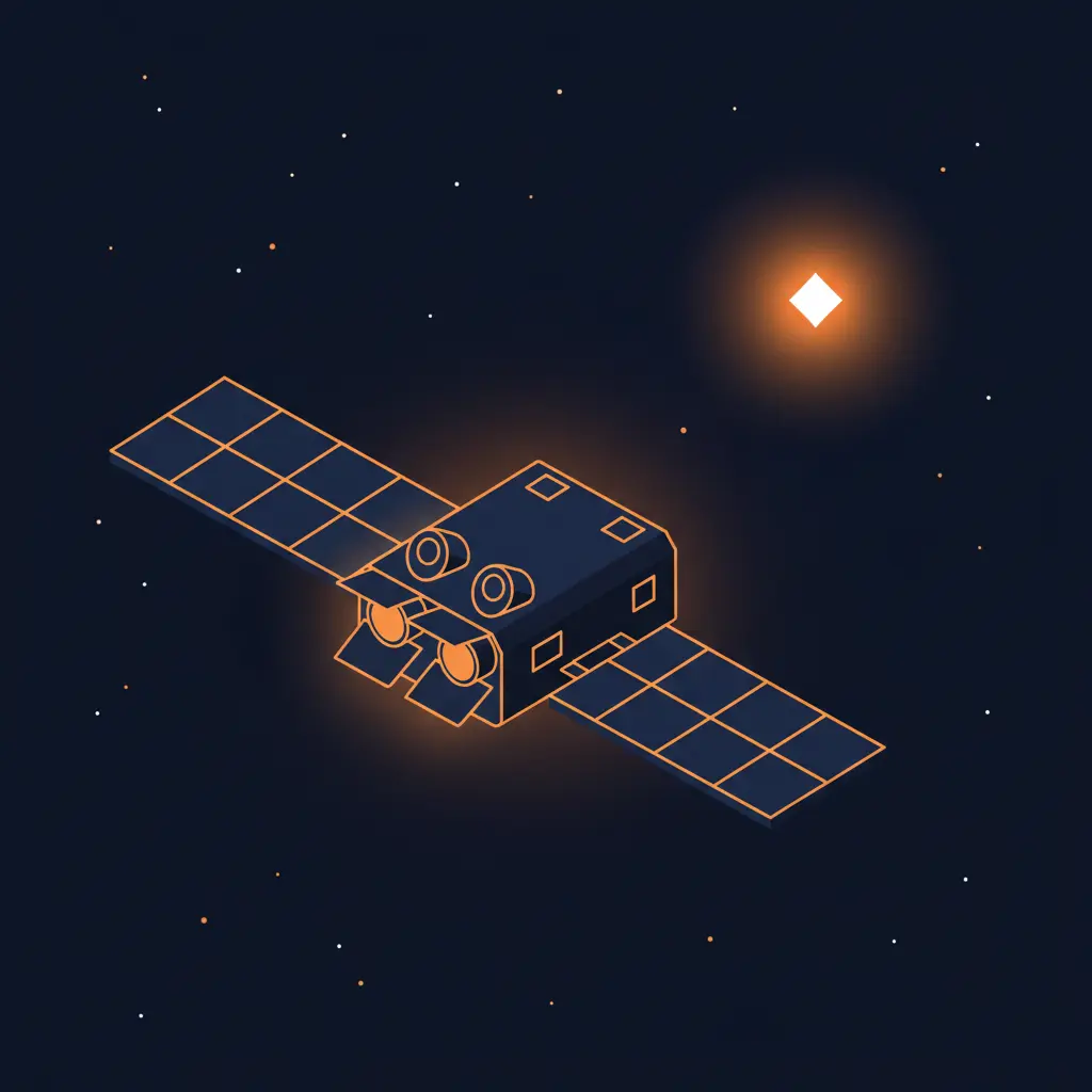 An illustration representing the TESS satellite orbiting in space above the earth.